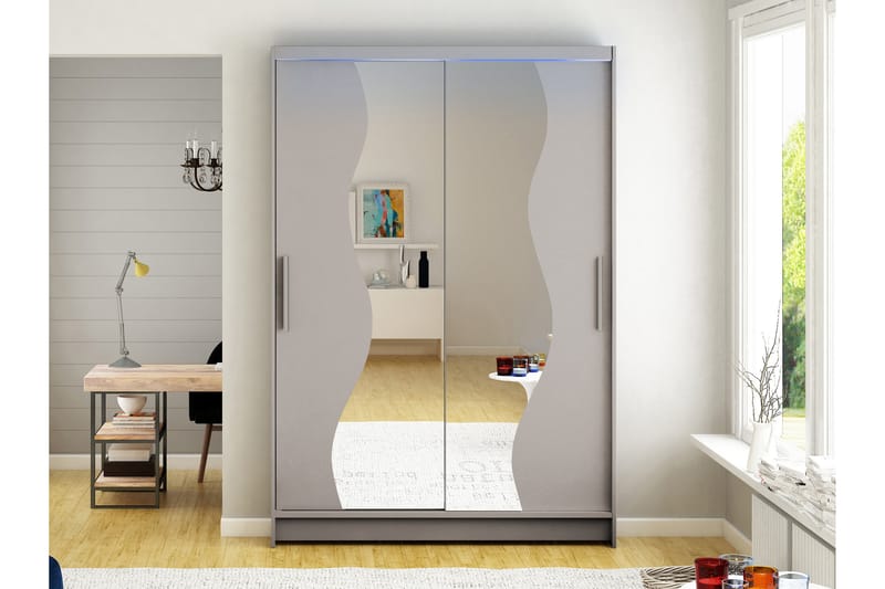 Biscayne Garderob m. Spegel 120x200 cm - Beige - Förvaring - Garderober & garderobssystem