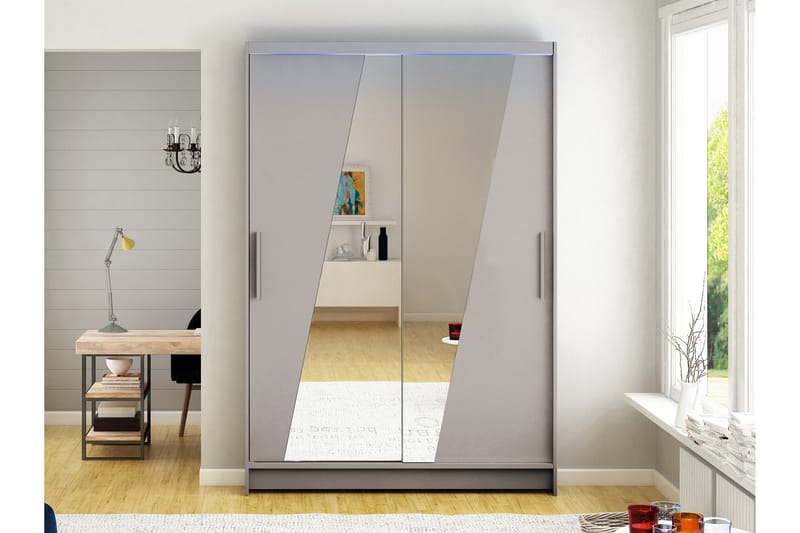 Biscayne Garderob m. Spegel 120x200 cm - Beige - Förvaring - Garderober & garderobssystem