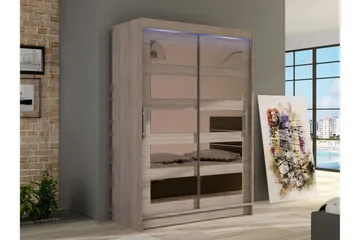 Biscayne Garderob m. Spegel 120x200 cm - Brun - Förvaring - Garderober & garderobssystem