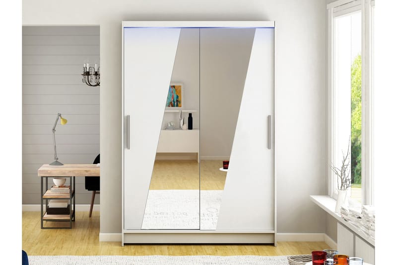 Biscayne Garderob m. Spegel 120x200 cm - Grå/Beige - Förvaring - Garderober & garderobssystem