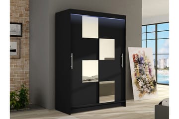 Biscayne Garderob m. Spegel 120x200 cm - Svart - Förvaring - Garderober & garderobssystem