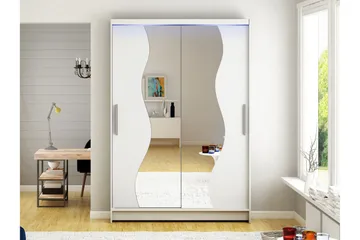 Biscayne Garderob m. Spegel 120x200 cm - Vit - Förvaring - Garderober & garderobssystem