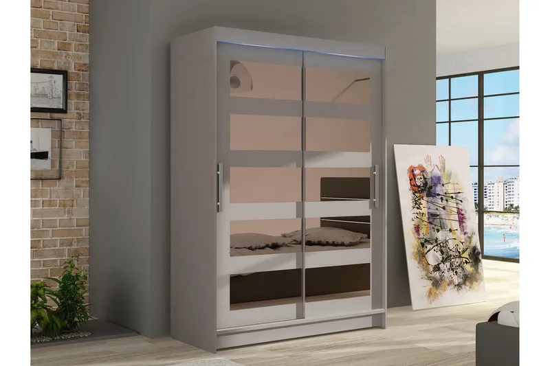 Biscayne Garderob m. Spegel 120x200 cm - Förvaring - Garderober & garderobssystem