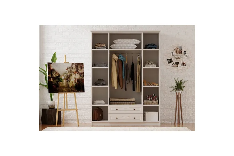 Brelin Garderob 140x210 cm - Matt Vit - Förvaring - Garderober & garderobssystem