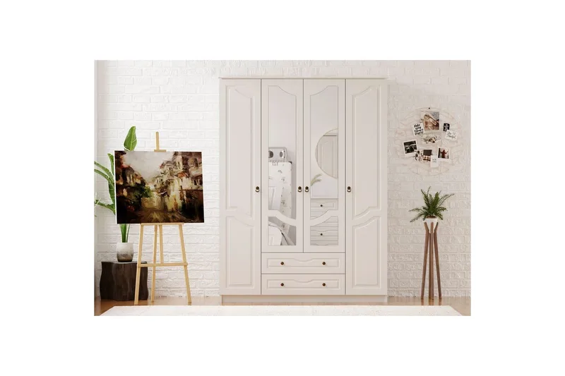 Brelin Garderob 140x210 cm - Matt Vit - Förvaring - Garderober & garderobssystem