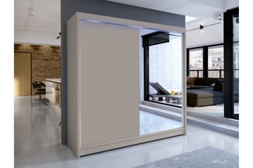 Canderbury Garderob m. Spegel 180x215 cm - Beige - Förvaring - Garderober & garderobssystem