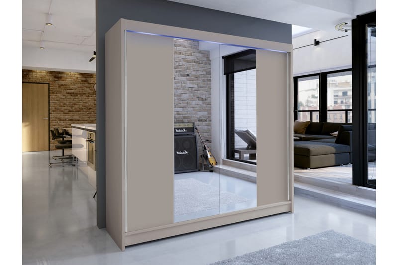Canderbury Garderob m. Spegel 180x215 cm - Beige - Förvaring - Garderober & garderobssystem