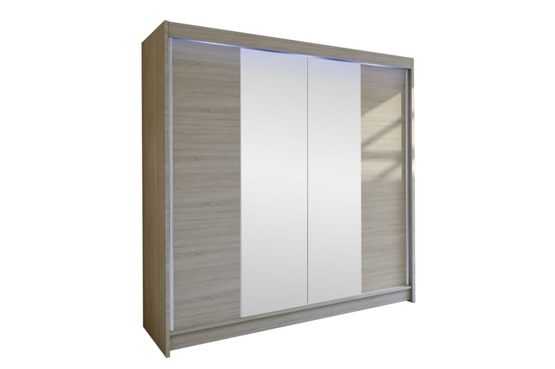 Canderbury Garderob m. Spegel 180x215 cm - Brun - Förvaring - Garderober & garderobssystem