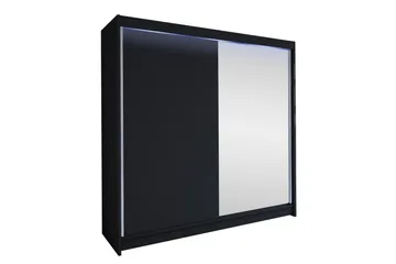 Canderbury Garderob m. Spegel 180x215 cm - Svart - Förvaring - Garderober & garderobssystem