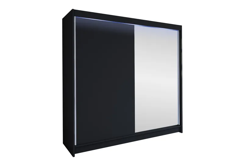 Canderbury Garderob m. Spegel 180x215 cm - Svart - Förvaring - Garderober & garderobssystem