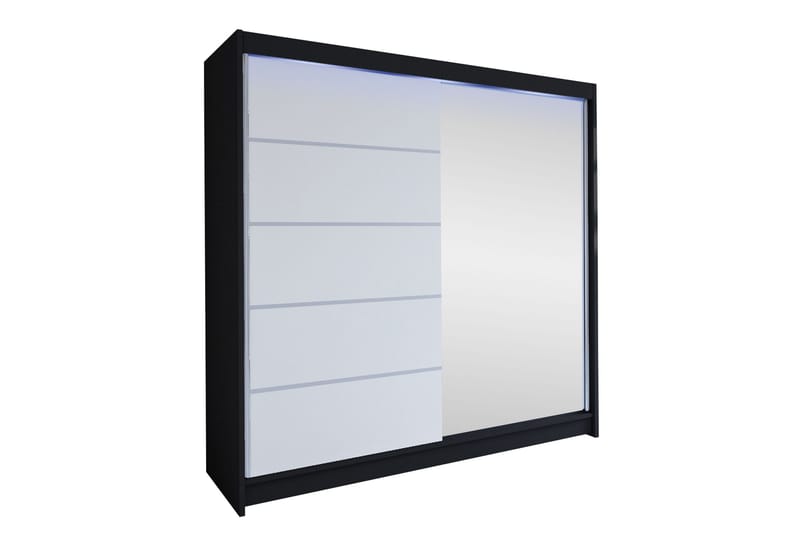Canderbury Garderob m. Spegel 180x215 cm - Svart - Förvaring - Garderober & garderobssystem