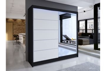 Canderbury Garderob m. Spegel 180x215 cm - Svart - Förvaring - Garderober & garderobssystem