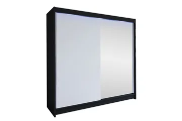 Canderbury Garderob m. Spegel 180x215 cm - Svart/Vit - Förvaring - Garderober & garderobssystem