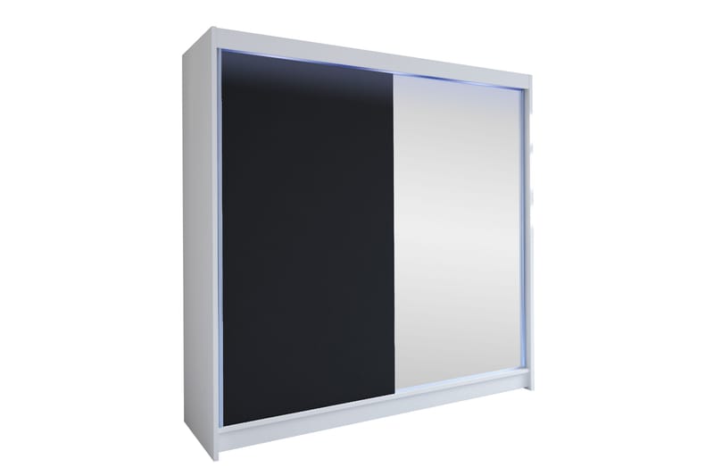 Canderbury Garderob m. Spegel 180x215 cm - Vit/Svart - Förvaring - Garderober & garderobssystem