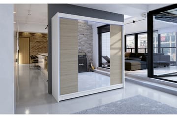 Canderbury Garderob med Spegel 180x215 cm - Brun/Vit - Förvaring - Garderober & garderobssystem