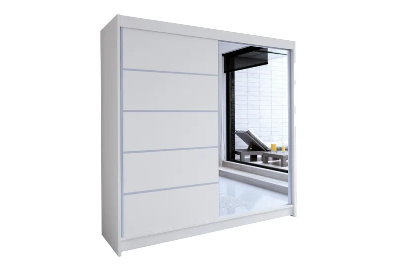 Canderbury Garderob med Spegel 180x215 cm, Vit