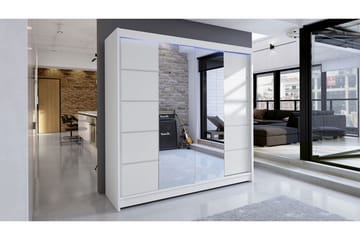 Canderbury Garderob med Spegel 180x215 cm - Vit - Förvaring - Garderober & garderobssystem