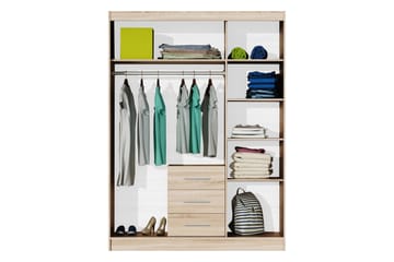 Chavez Garderob med Spegel 147x200 cm - Vit - Förvaring - Garderober & garderobssystem