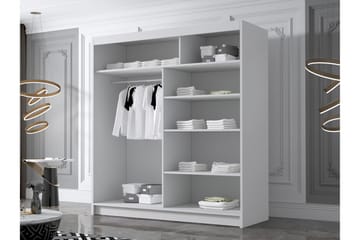 Chavez Garderob med Spegel 180x215 cm - Vit - Förvaring - Garderober & garderobssystem