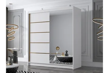 Chavez Garderob med Spegel 180x215 cm - Vit - Förvaring - Garderober & garderobssystem