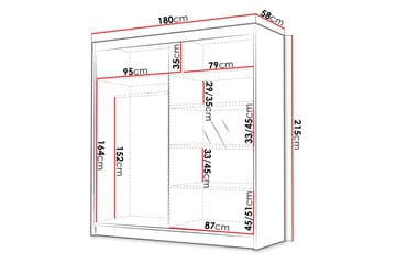 Chavez Garderob med Spegel 180x215 cm - Vit - Förvaring - Garderober & garderobssystem