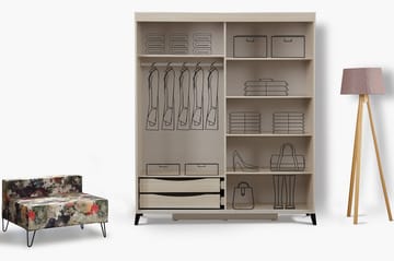 Comfortale Garderob 150 - Ljus Trä - Förvaring - Garderober & garderobssystem