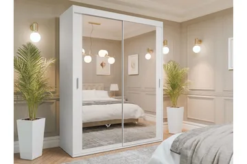 Duets Garderob m. Spegel 160x205 cm - Vit - Förvaring - Garderober & garderobssystem