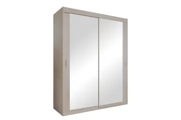 Duets Garderob med Spegel 160x205 cm - Beige - Förvaring - Garderober & garderobssystem