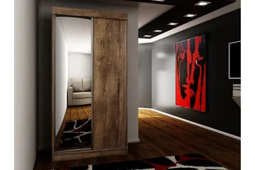 Dunkra Garderob m. Spegel 100x200 cm - Beige - Förvaring - Garderober & garderobssystem