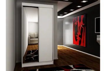 Dunkra Garderob m. Spegel 100x200 cm - Vit - Förvaring - Garderober & garderobssystem