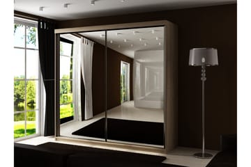 Dunkra Garderob m. Spegel 200x200 cm - Brun - Förvaring - Garderober & garderobssystem
