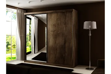 Dunkra Garderob m. Spegel 200x200 cm - Brun - Förvaring - Garderober & garderobssystem