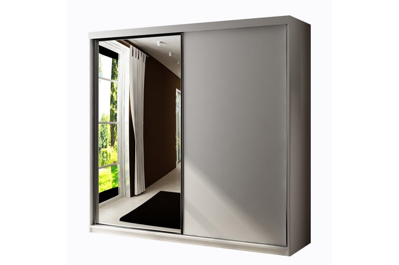 Dunkra Garderob m. Spegel 200x200 cm - Vit - Förvaring - Garderober & garderobssystem