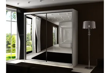 Dunkra Garderob m. Spegel 200x200 cm - Vit - Förvaring - Garderober & garderobssystem