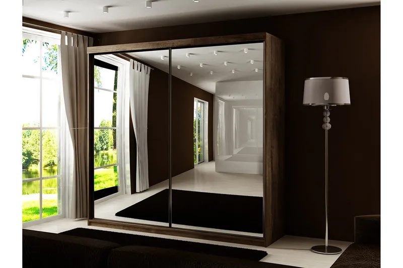 Dunkra Garderob m. Spegel 200x200 cm - Förvaring - Garderober & garderobssystem