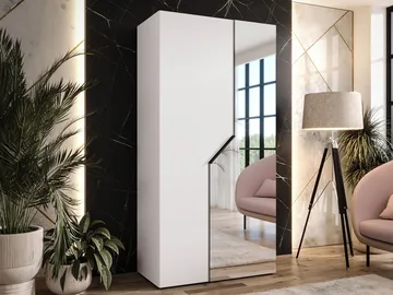 Eikra Garderob med spegel 100 cm - Svart, vit - Förvaring - Garderober & garderobssystem