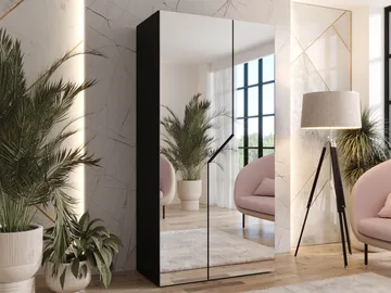 Eikra Garderob med spegel 100 cm - svart - Förvaring - Garderober & garderobssystem