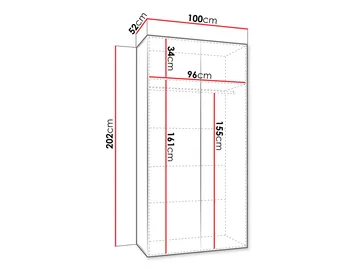 Eikra Garderob med spegel 100 cm - Svart - Förvaring - Garderober & garderobssystem