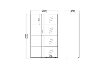 Elvos Garderob med Spegel 139x220 cm - Natur - Förvaring - Garderober & garderobssystem