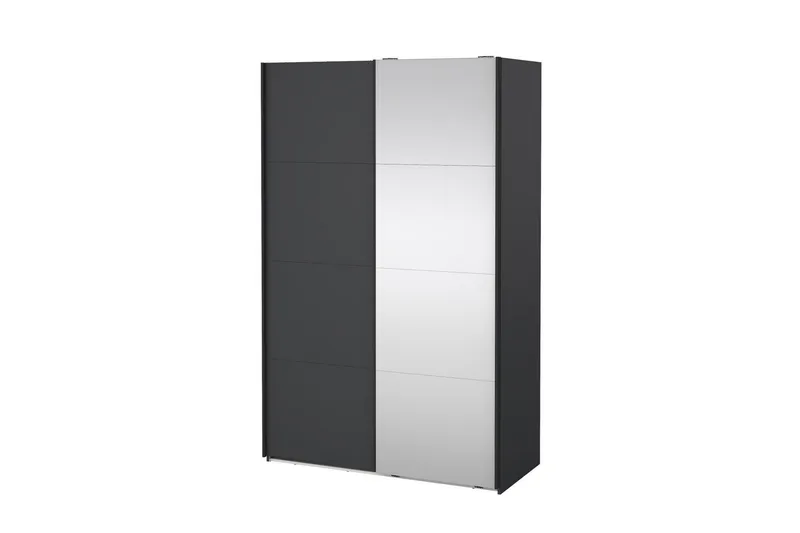 Elvos Garderob med Spegel 139x220 cm - Svart - Förvaring - Garderober & garderobssystem