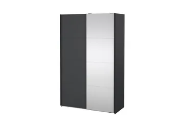 Elvos Garderob med Spegel 139x220 cm - Svart - Förvaring - Garderober & garderobssystem