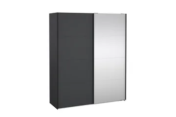 Elvos Garderob med Spegel 179x220 cm - Svart - Förvaring - Garderober & garderobssystem