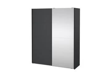 Elvos Garderob med Spegel 179x220 cm - Svart - Förvaring - Garderober & garderobssystem