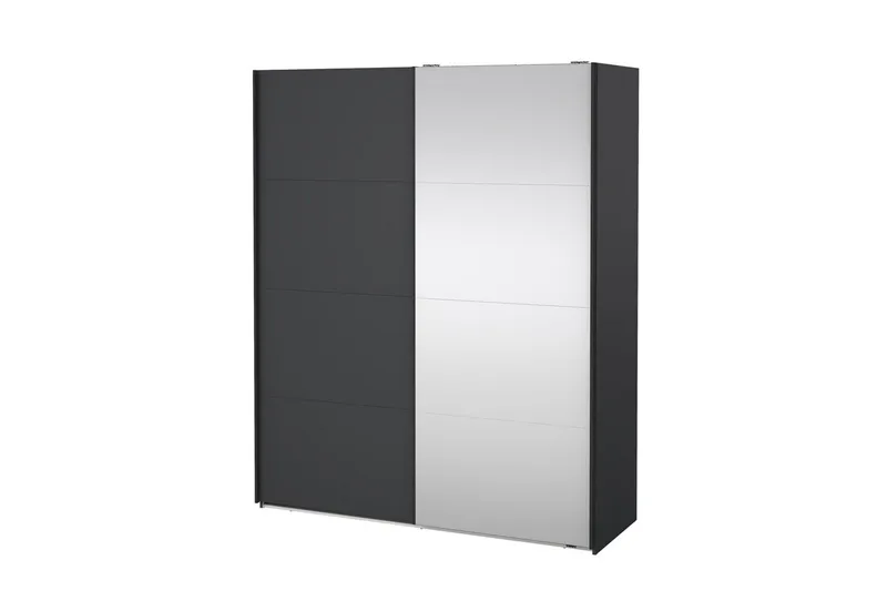 Elvos Garderob med Spegel 179x220 cm - Svart - Förvaring - Garderober & garderobssystem