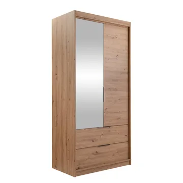 Elvyn Garderob med Spegel 103x213 cm - Brun - Förvaring - Garderober & garderobssystem