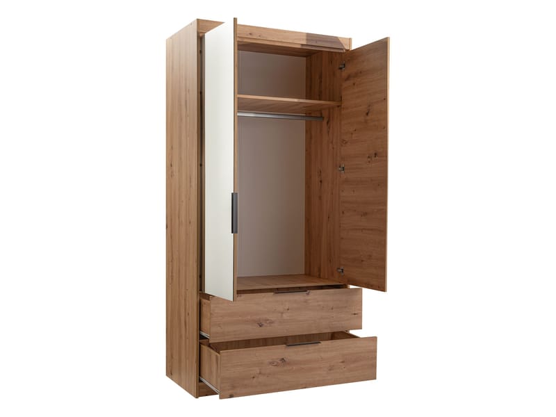 Elvyn Garderob med Spegel 103x213 cm - Brun - Förvaring - Garderober & garderobssystem