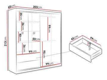 Elvyn Garderob med Spegel 203x213 cm - Brun - Förvaring - Garderober & garderobssystem
