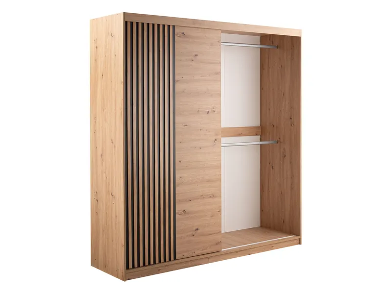 Elvyn Garderob med Spegel 203x213 cm - Brun - Förvaring - Garderober & garderobssystem