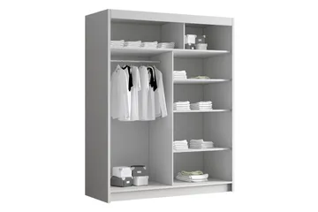 Emet Garderob med Spegel 150x200 cm - Vit - Förvaring - Garderober & garderobssystem