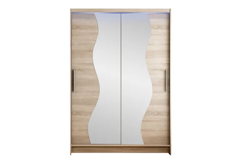 Estella Garderob med Spegel 120x200 cm, Beige